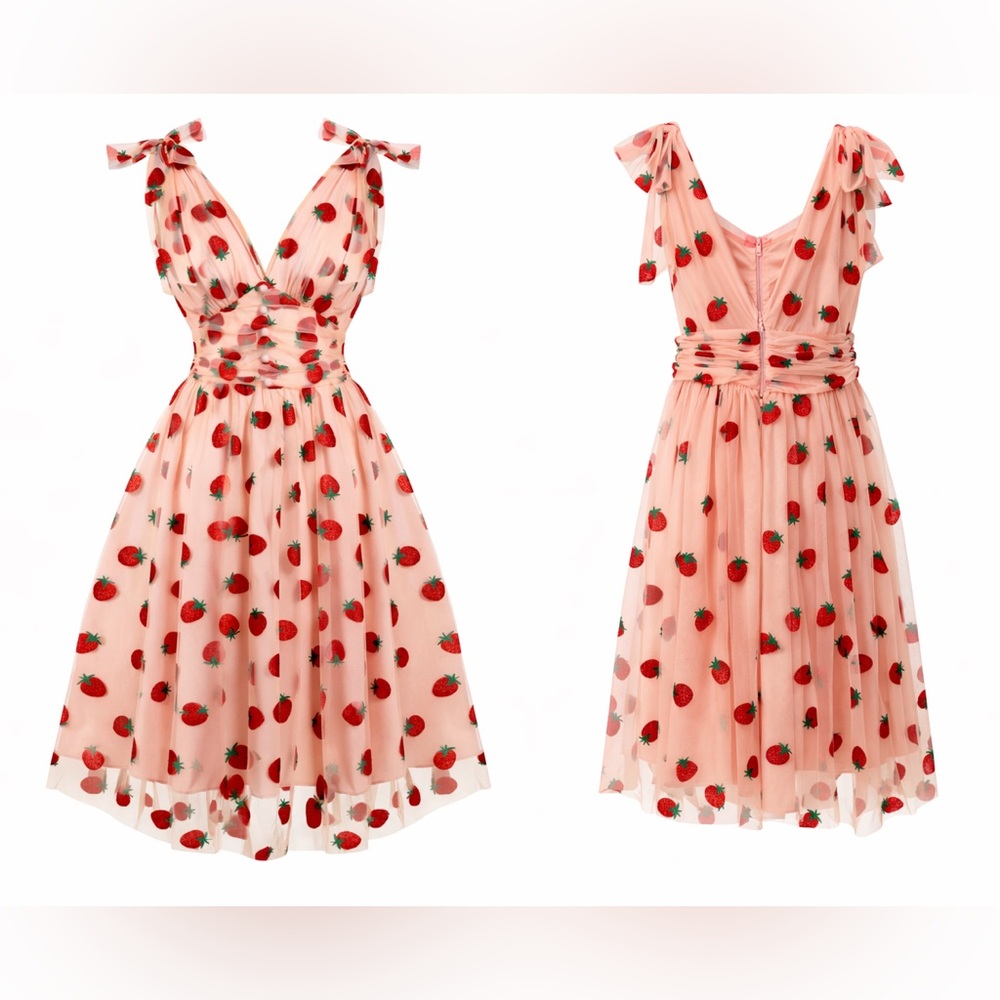 Strawberry Mesh Pink Dress